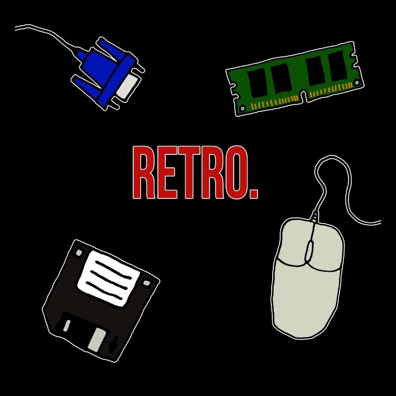 Retro Computer Schriftzug Statement Geschenk 90er