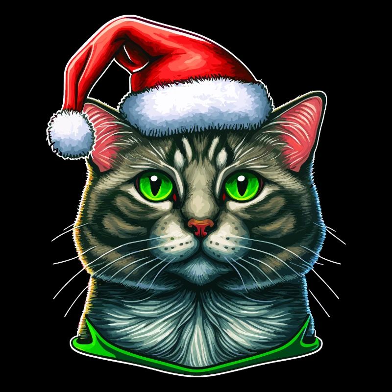 Belle illustration numérique de chat d’hiver, la parfaite