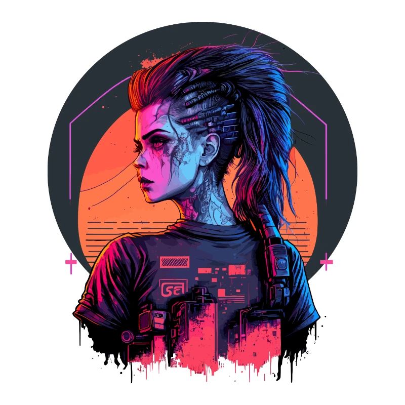 Dessin à couper le souffle d’une cyber-dame