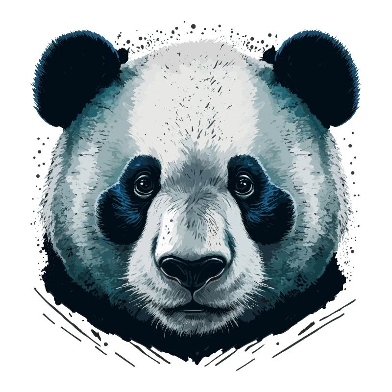 Realistic Panda Head