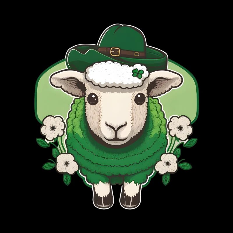 Mouton de la Saint-Patrick avec des fleurs