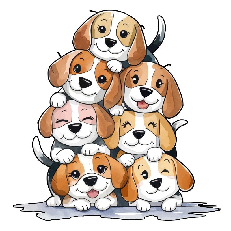 Pyramide de beagle mignon