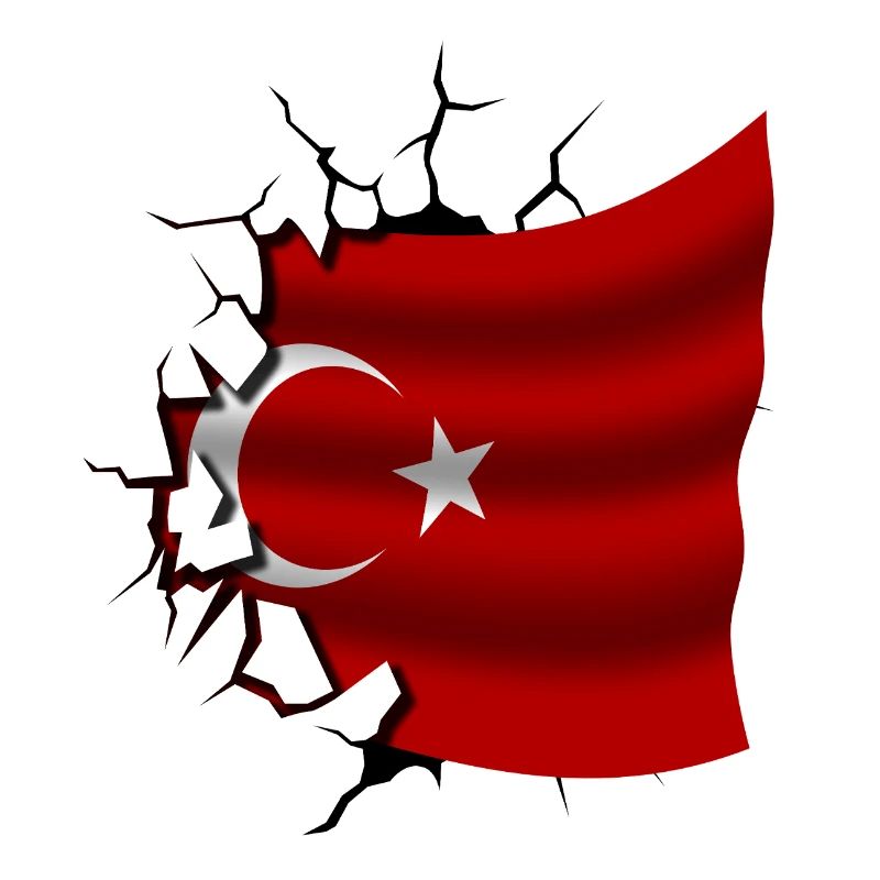 Drapeau de la Turquie - Turquie - Drapeau Broken Design