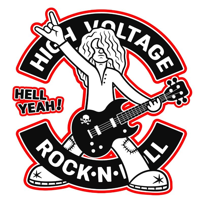 Guitariste de dessin animé rock and roll High Voltage