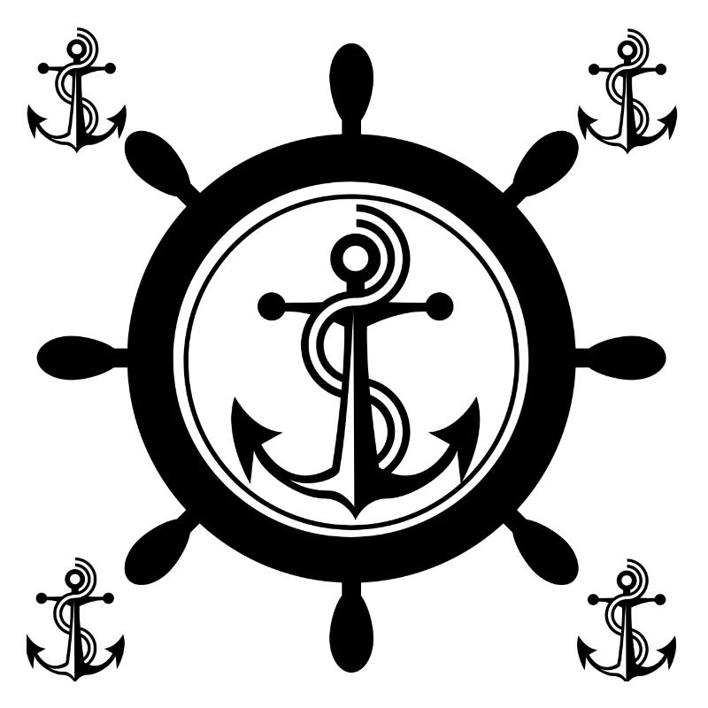 schiffsruder mit anker,anker schiffsruder