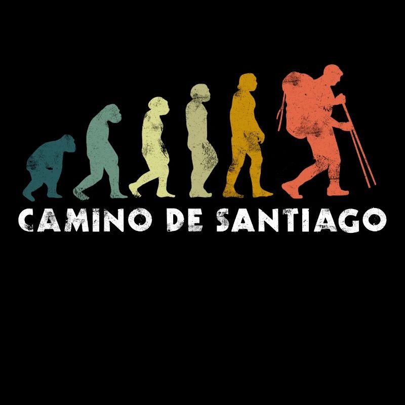 Chemin de Saint-Jacques évolution pèlerin wanderer cadeau rétro