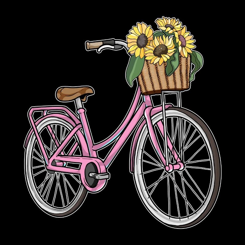 Vélo de dames avec panier de fleurs