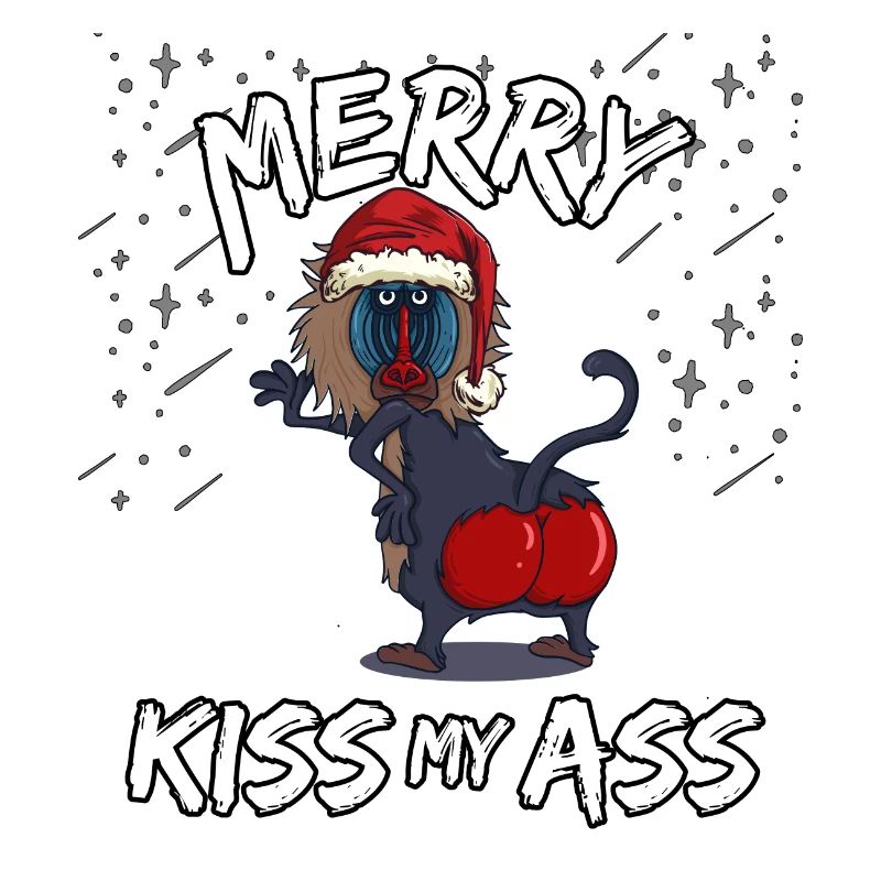 Pull de Noël laid Baboon Popo embrasse mon cul
