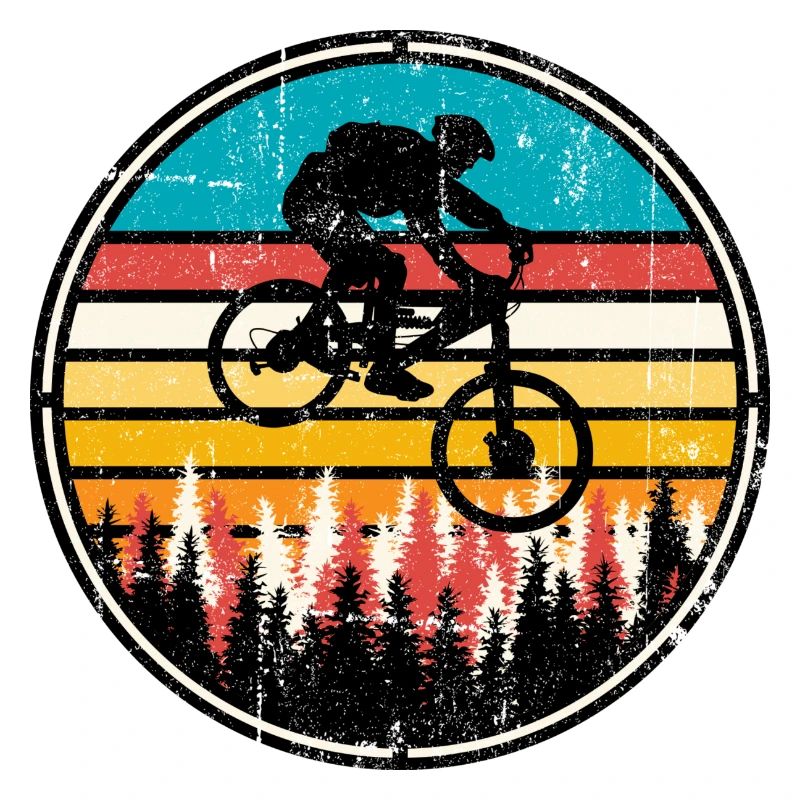 Rétro vélo de forêt coucher de soleil