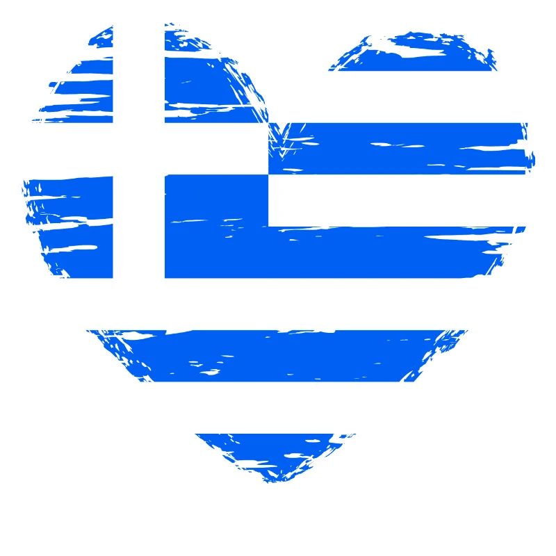 Grece coeur drapeau drapeau blason