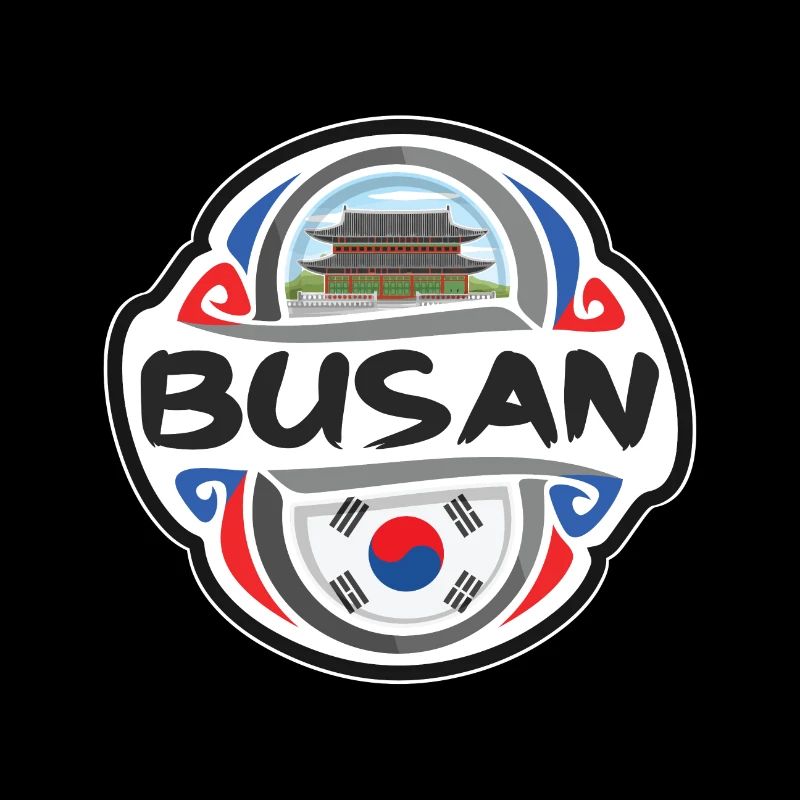 Busan Corée du Sud Drapeau Badge Souvenir de Voyage Timbre