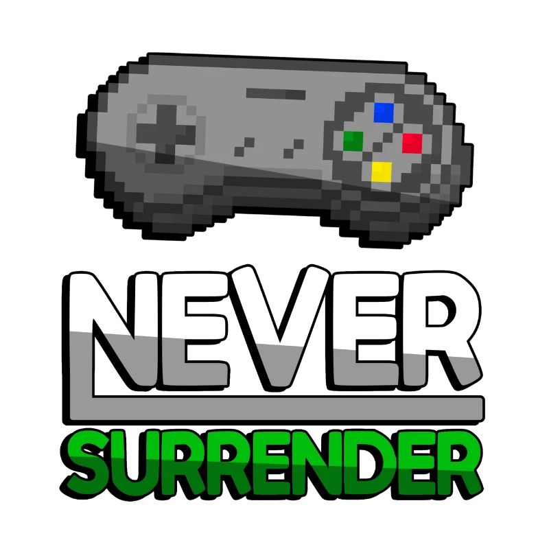 NEVER SURRENDER (Green) + SNES Controller - Gaming
