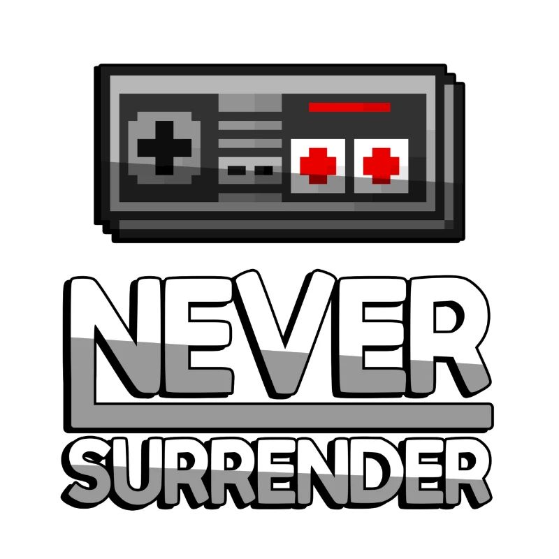 NEVER SURRENDER (Weiß) + NES Controller - Gaming
