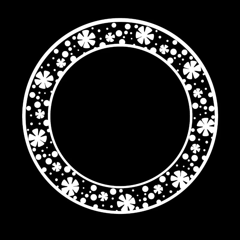 Round frame with floral pattern decoration