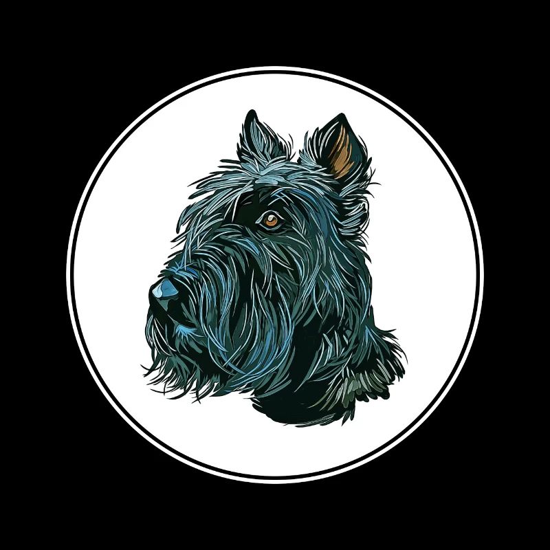 Illustration de l’aquarelle du chien Scottish Terrier