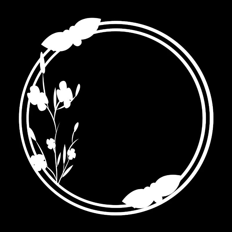 Spring Frame Circle in White Flowers