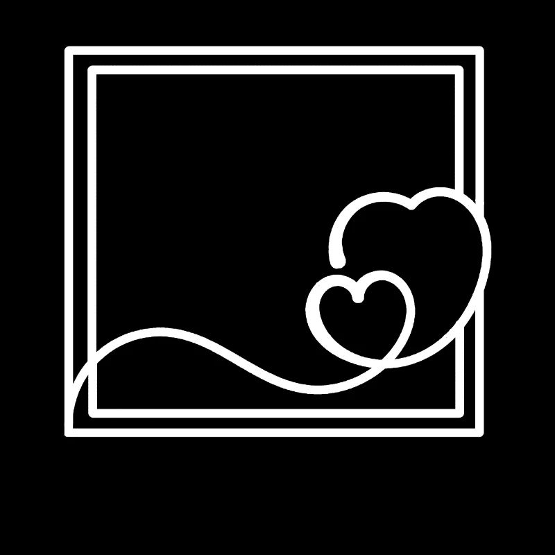 White Heart Frame Square Decoration