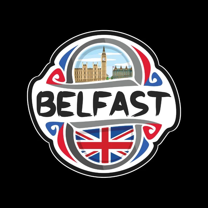Belfast Royaume-Uni Royaume-Uni Drapeau Souvenir de voyage Bad