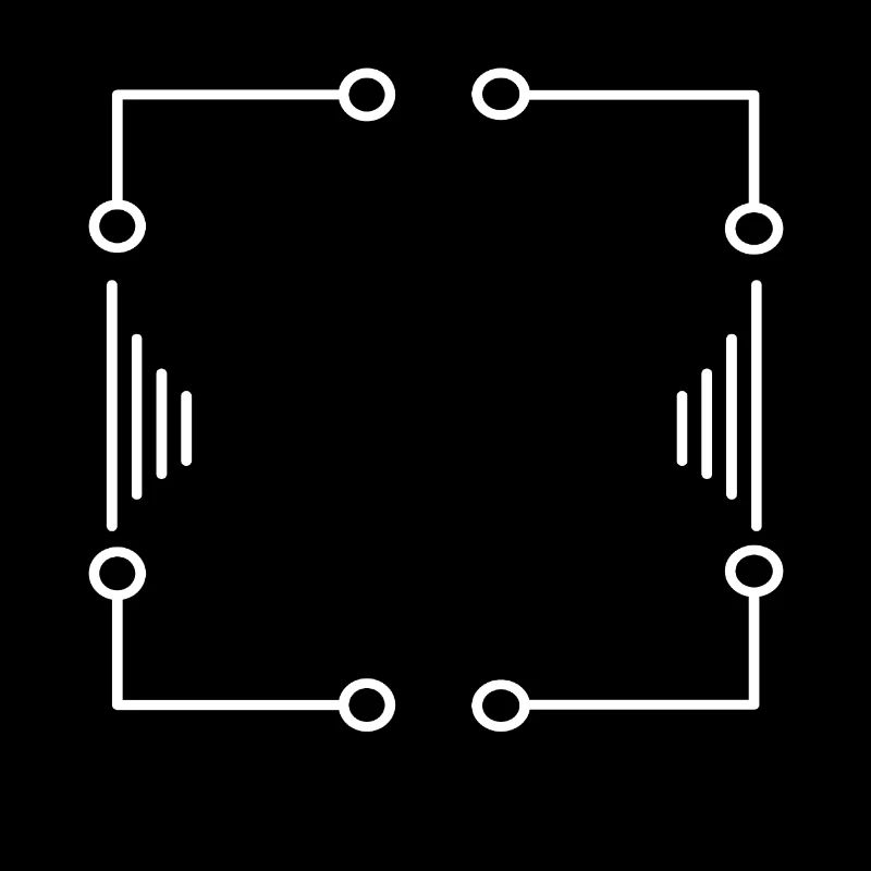 White Futuristic Frame Lines Stroke