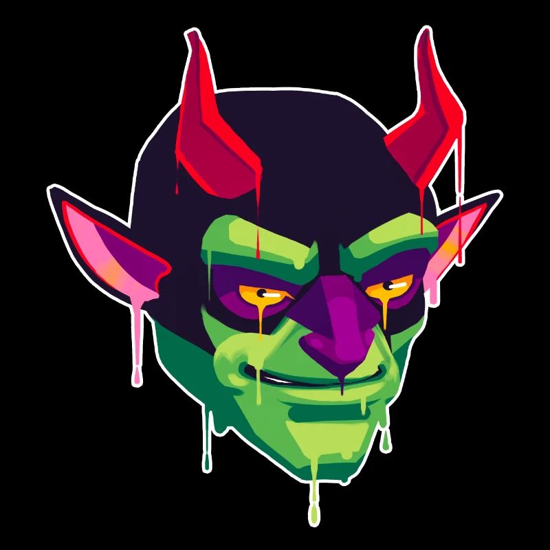 Un diable beau et effrayant et un design de Satan