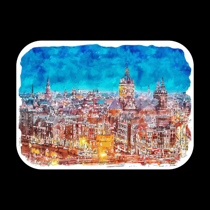 Pays-Bas Aquarelle Esquisse Dessinée Illustration