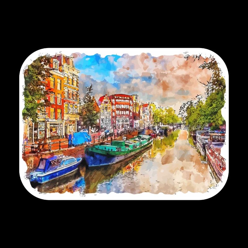 Pays-Bas Aquarelle Esquisse Dessinée Illustration