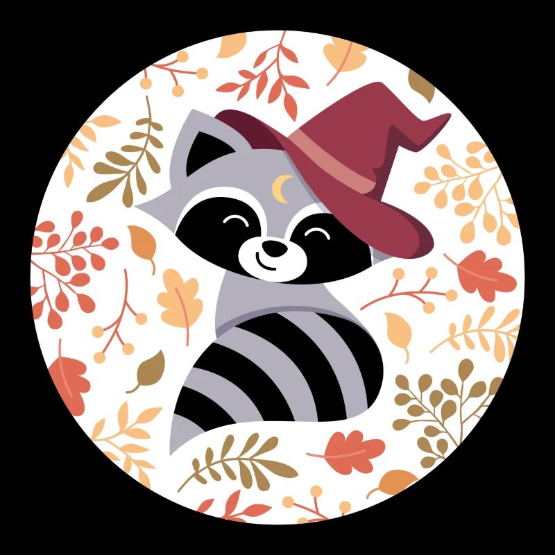 Waschbär mit Herbstmuster