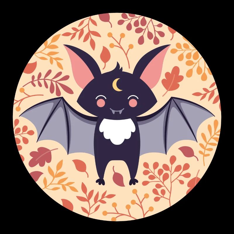 Bat with autumn pattern