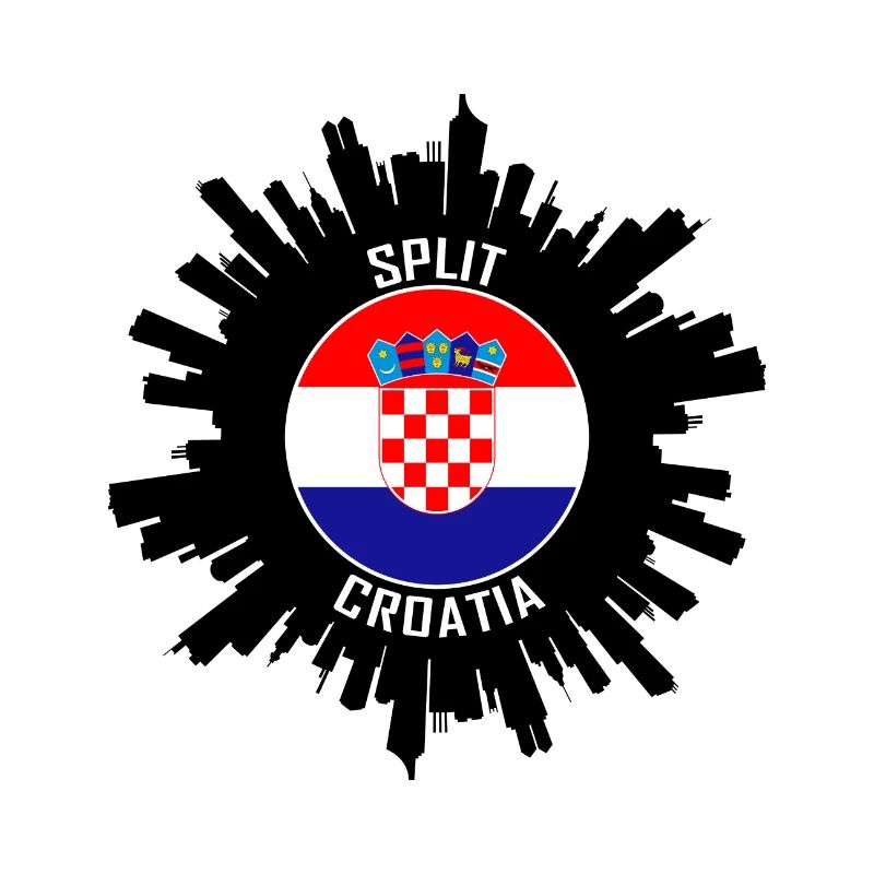 Split Skyline Croatie drapeau souvenir de voyage