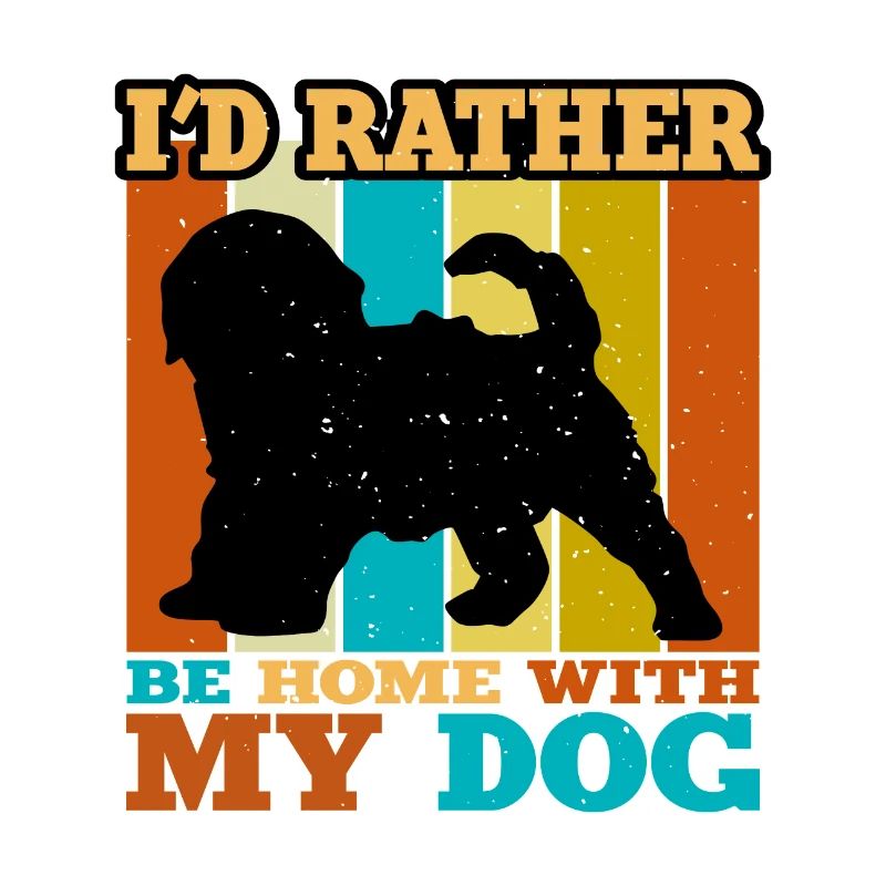 Cockapoo Dog Lover Silhouette Vintage Sunset