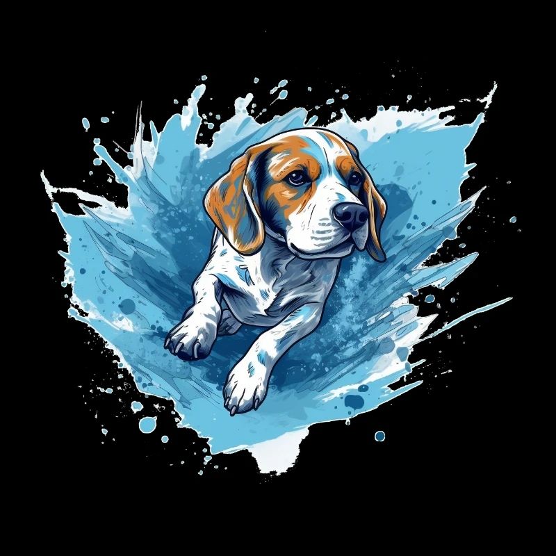 Beagle Dock-Diving into Water