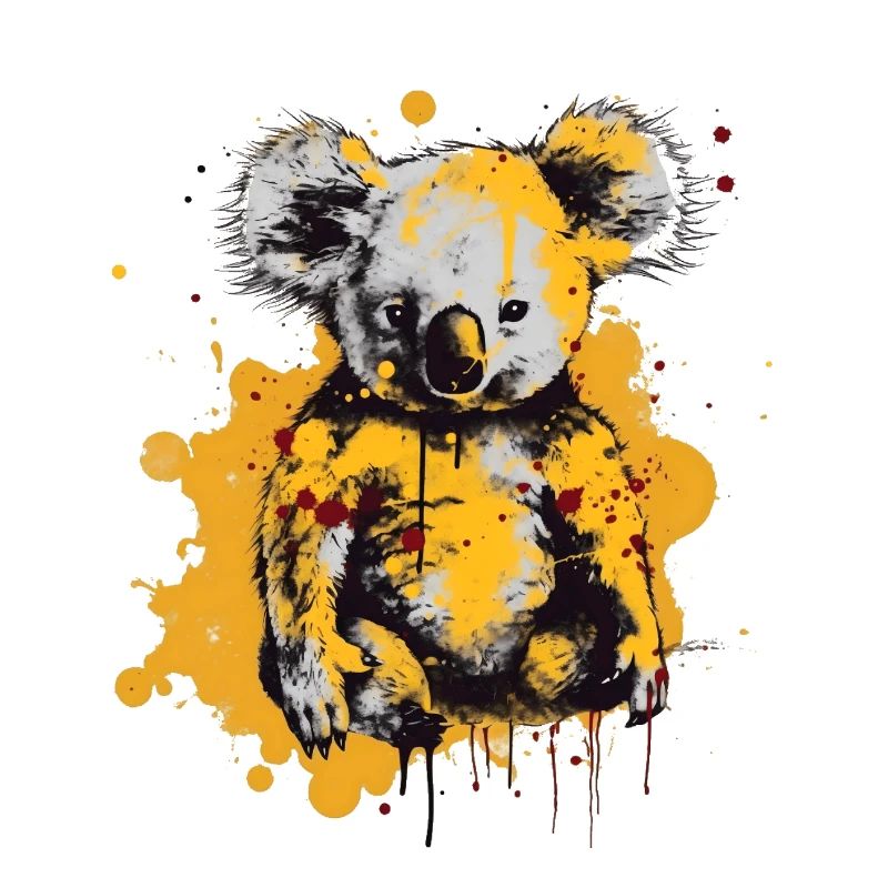 Koala dans des éclaboussures de couleur