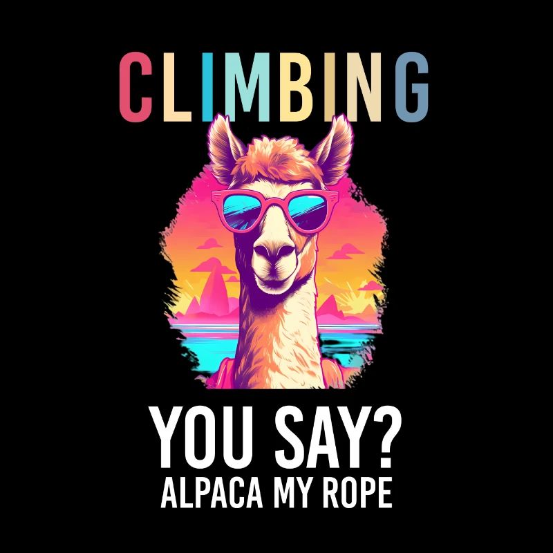 Alpaca with sunglasses - Alpaca My Rope Tee
