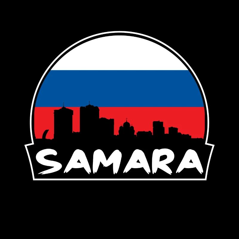 Samara Russie Flag Skyline Silhouette Voyage