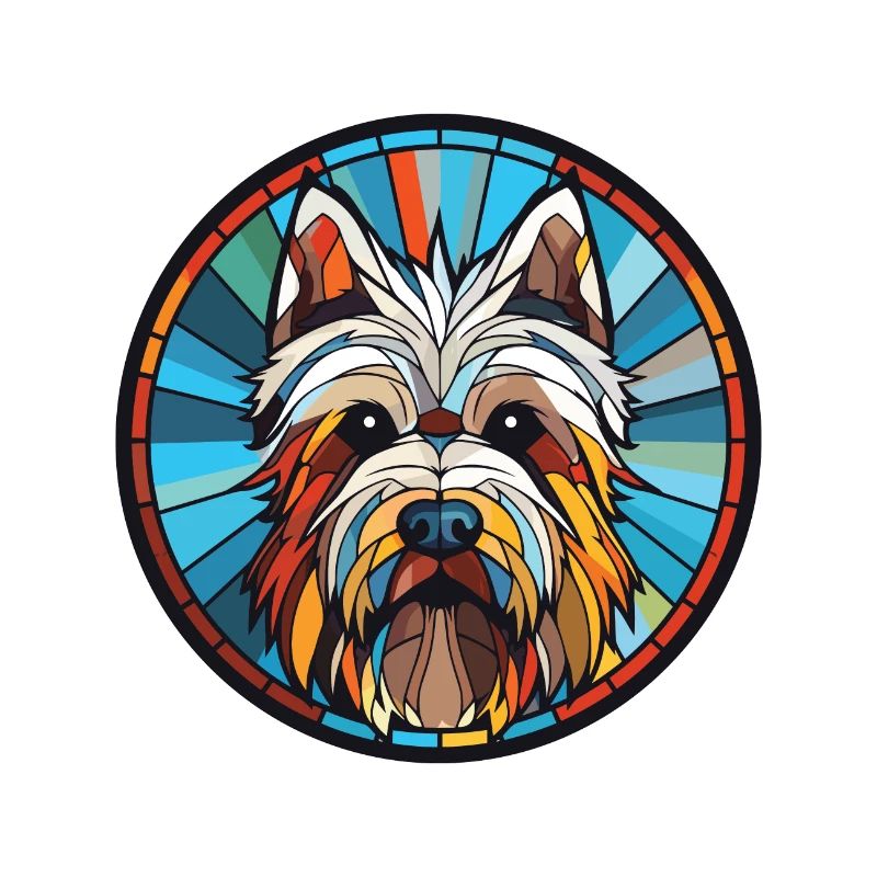 Skye Terrier Lap Dog Breed Akvarel Illustration