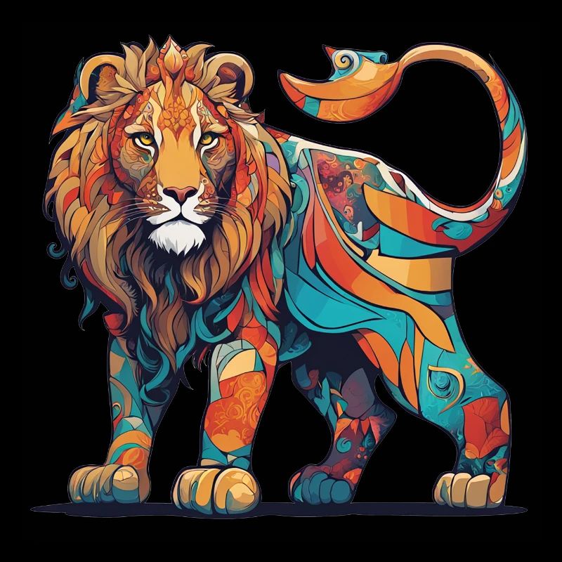 Colourful pattern Lion
