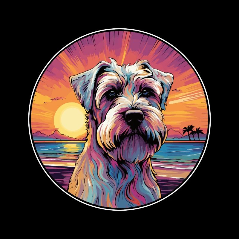 Weich beschichteter Wheaten Terrier Hunderasse buntes Auto
