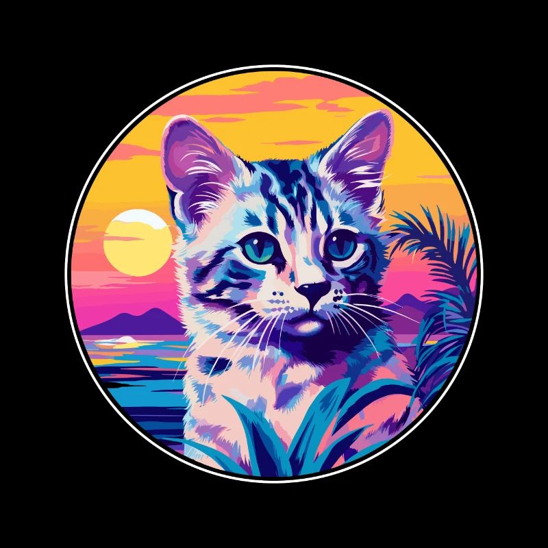 Animal de compagnie australien de dessin animé d'aquarelle de chat de brume tachetée
