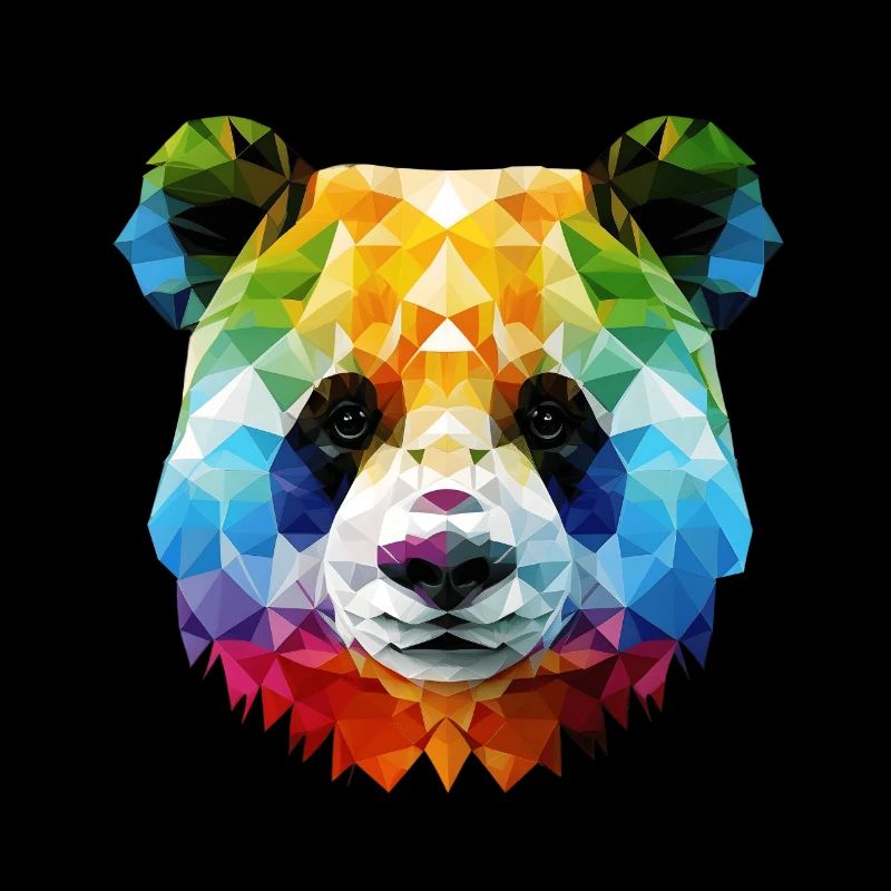 Panda Head - Colorful