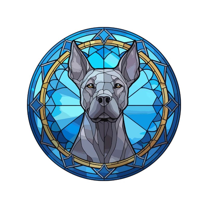 Blauer Thai Ridgeback Hund Rasse Buntglas Farbe