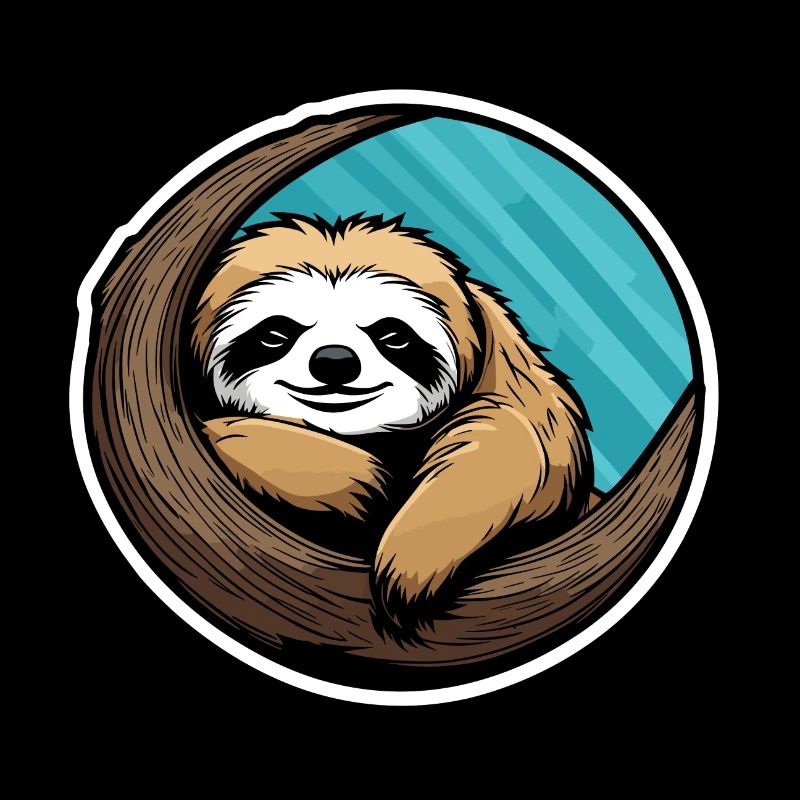 Sleeping Sloth Illustration