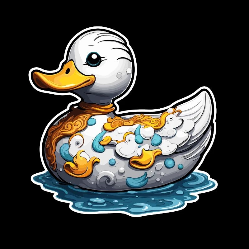 Canard en caoutchouc / canard en caoutchouc / eau / baignoire