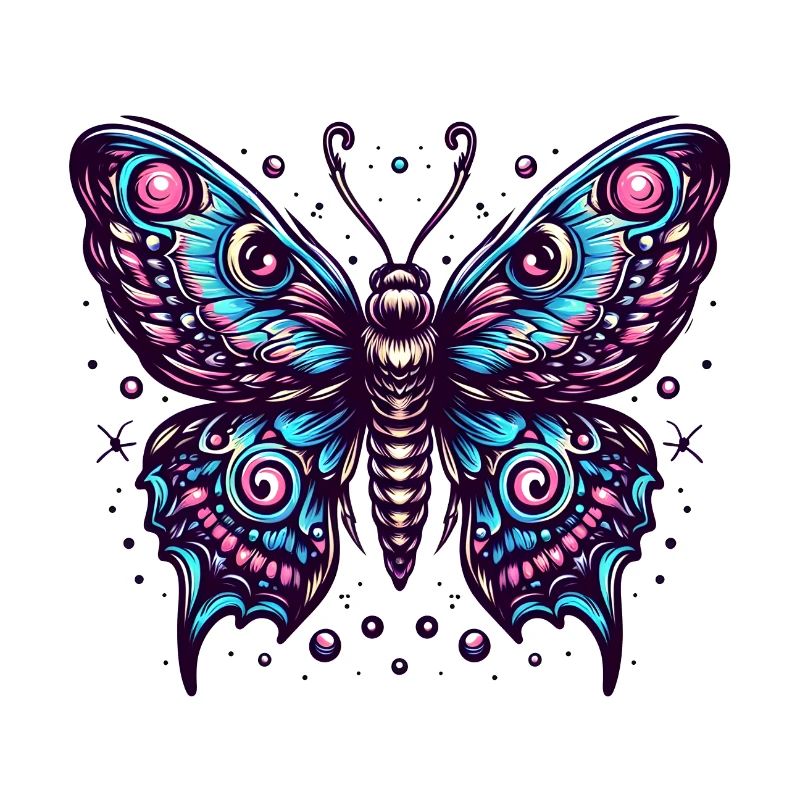 Papillon effrayant avec crâne