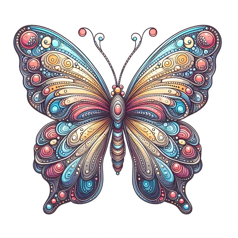 Scary butterfly with skull