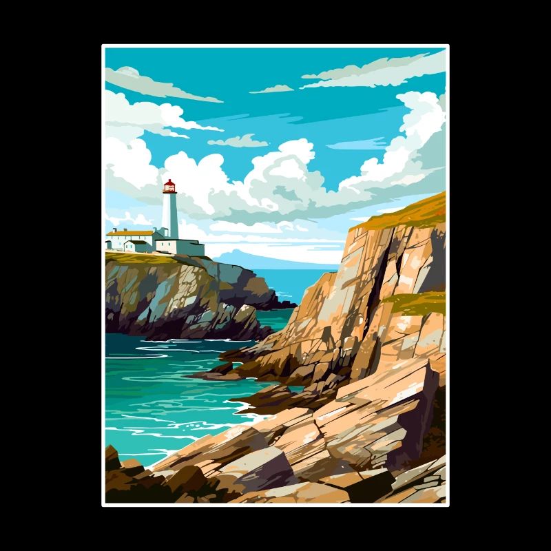 South Stack Cliffs Anglesey Vintage Reiseposter