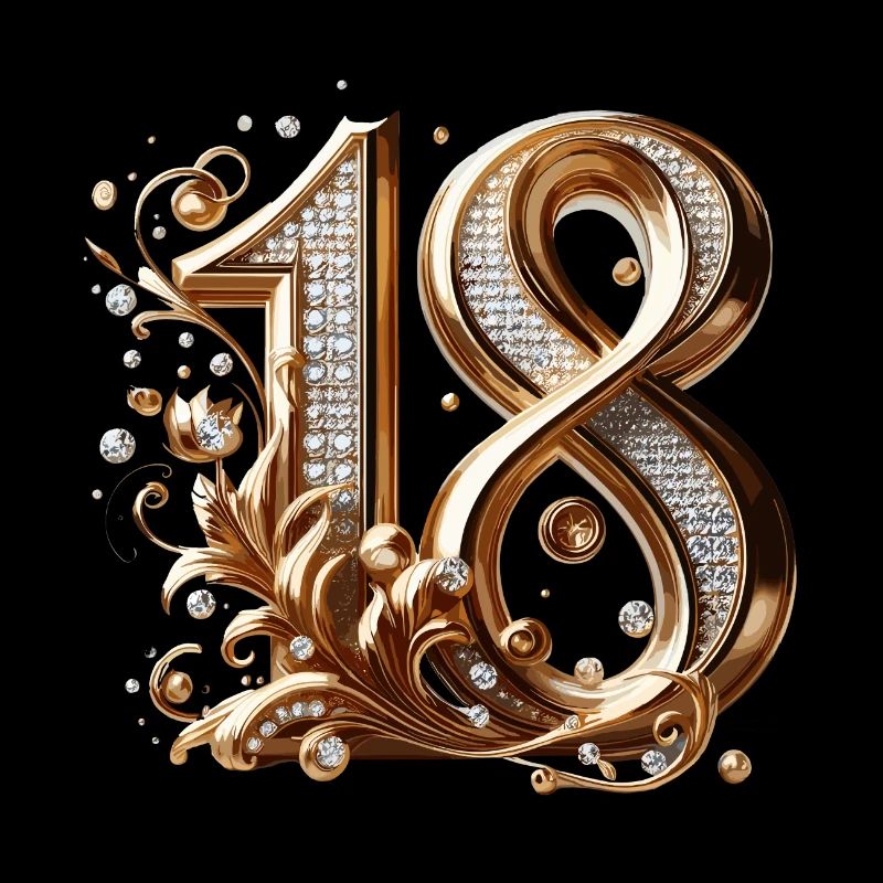 18 Years Gold Diamonds 18th Birthday Gift