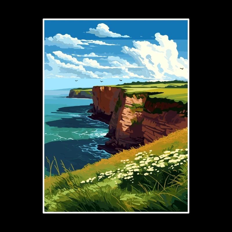 Berry Head Devon Vintage voyage affiche Souvenir