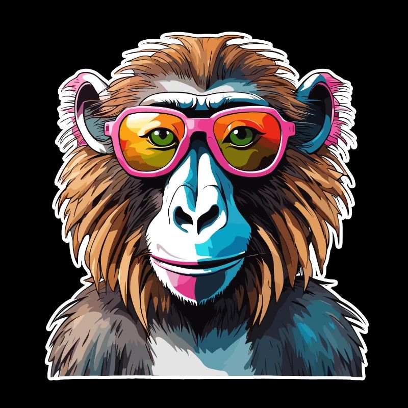 Affe / Tier / Zoo / Babian / Wild / Comic