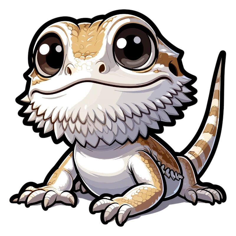 Cute Bearded Dragon Drawing Gecko Lizard