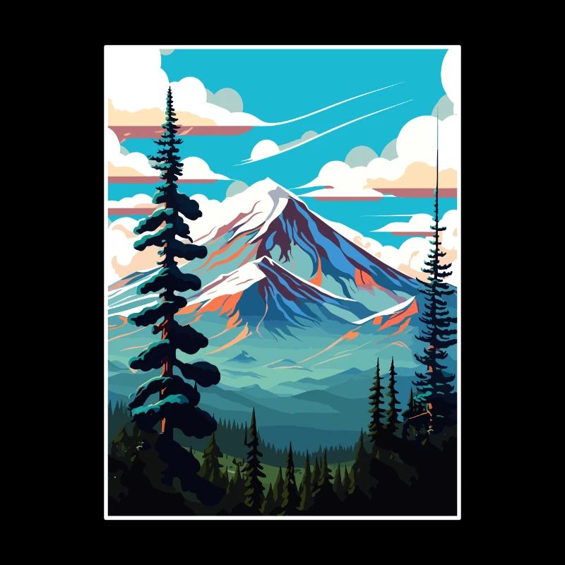 Affiche de voyage dans la forêt nationale de Shasta Trinity